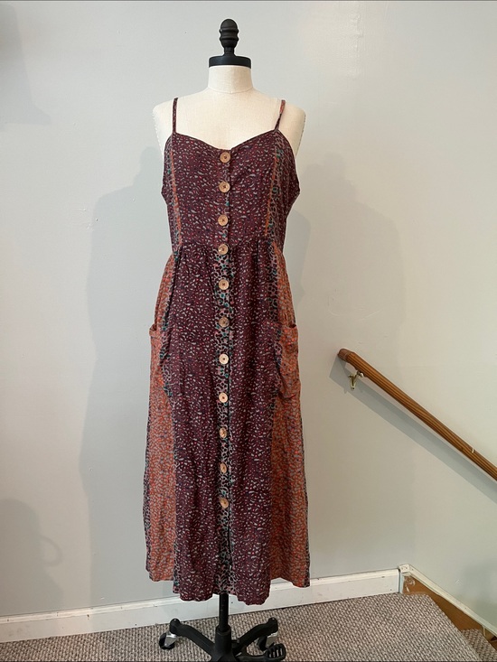 Angie Dresses & Skirts - Angie colorful sundress midi button front L